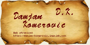 Damjan Komerović vizit kartica
